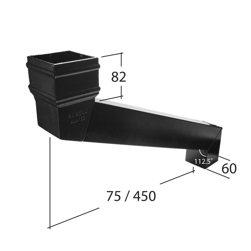 102x76mm Rectangle Adjustable Eaves Offset Adj 75mm to 450mm