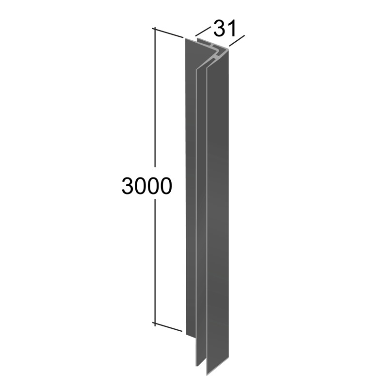 H-Section Corner Joint Trim 90° 3M