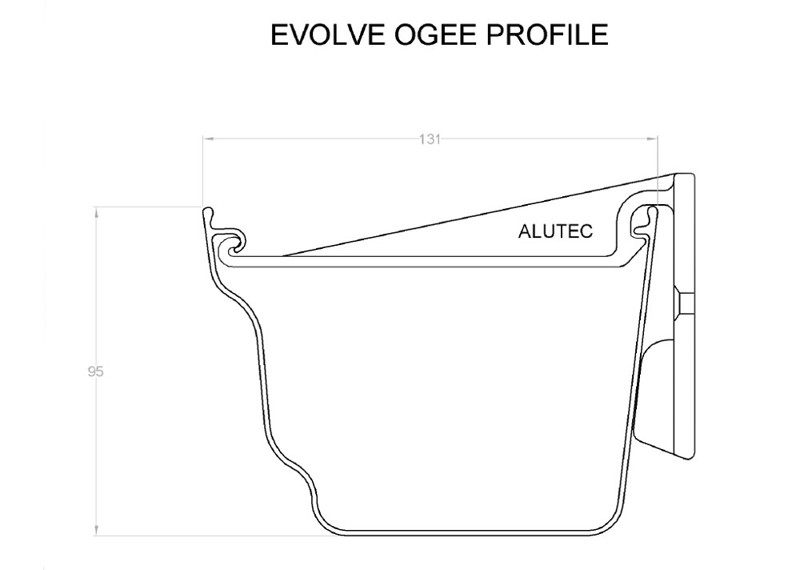 Marley Alutec Evolve Ogee aluminium gutter GY513 CAD file