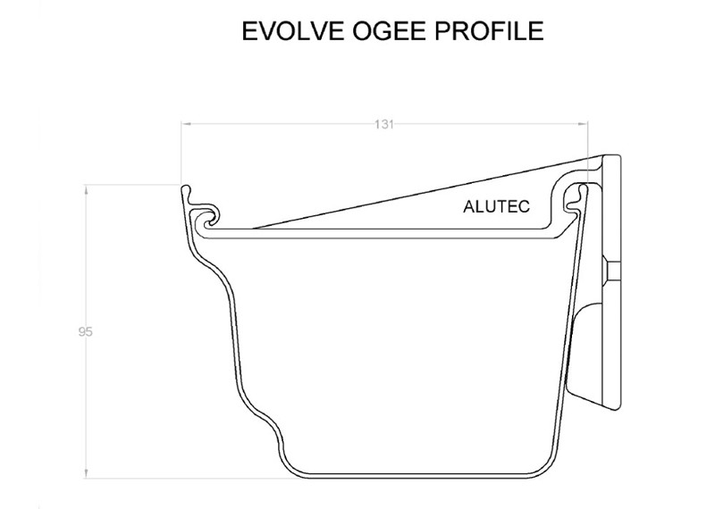Marley Alutec Evolve Ogee aluminium gutter GY513 CAD file Marley Alutec Evolve Ogee aluminium gutter GY513 CAD file