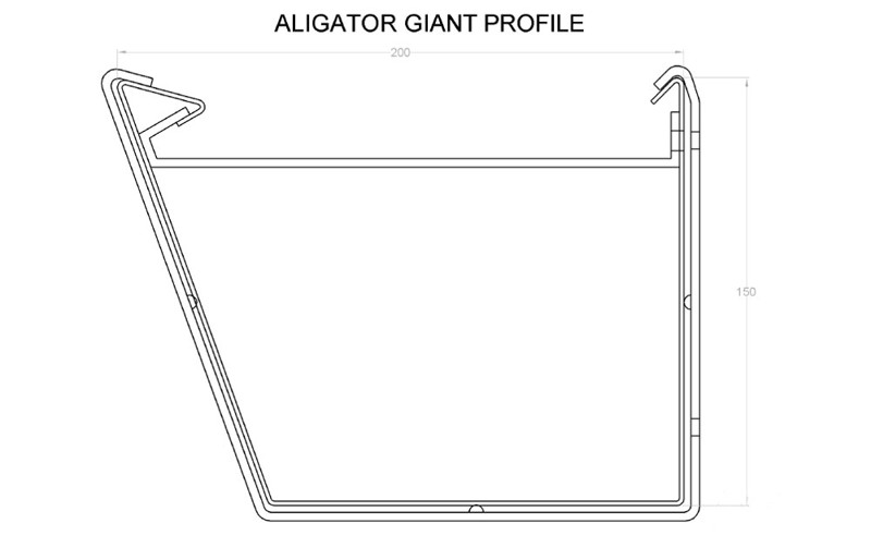 Marley Alutec Aligator Giant aluminium gutter GH813 CAD file Marley Alutec Aligator Giant aluminium gutter GH813 CAD file
