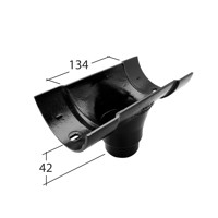 Marley Alutec Traditional half round aluminium gutter outlet GC423