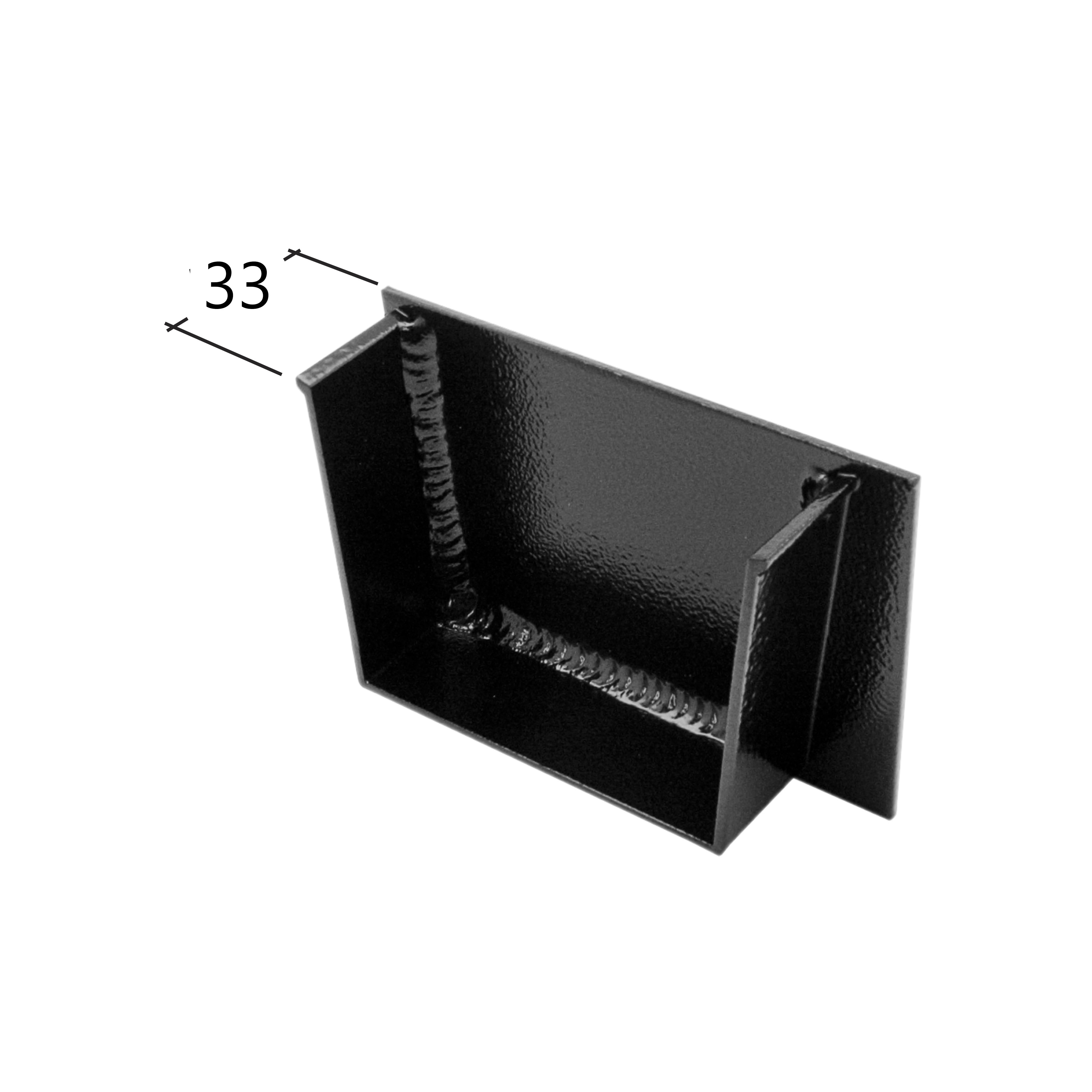 Stop End Internal Left Hand Ogee Guttering Black