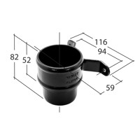 Marley Alutec Evolve circular aluminium downpipe pipe socket eared RT220