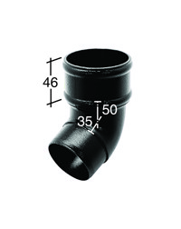 Marley Alutec Evolve circular aluminium downpipe top bend RT232 Marley Alutec Evolve circular aluminium downpipe top bend RT232