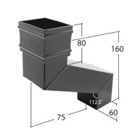 Marley Alutec Traditional square aluminium downpipe fixed offset RSR3903 Marley Alutec Traditional square aluminium downpipe fixed offset RSR3903