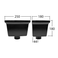 Marley Alutec Traditional rectangular aluminium downpipe hopper head RH105 Marley Alutec Traditional rectangular aluminium downpipe hopper head RH105