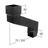 Marley Alutec Flush-fit rectangular aluminium downpipe adjustable eaves offset RJ1925