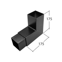 Marley Alutec Vandal Resistant rectangular aluminium downpipe bend RVR130