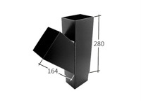 Marley Alutec Vandal Resistant rectangular aluminium downpipe branch RVR145 Marley Alutec Vandal Resistant rectangular aluminium downpipe branch RVR145