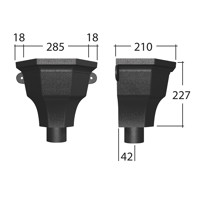 Aluminium downpipe hopper head RH404 by Marley Alutec Aluminium downpipe hopper head RH404 by Marley Alutec