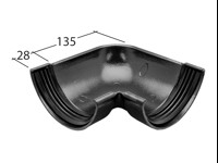 Marley Alutec Evolve Half Round aluminium gutter 90 degree angle GT532 Marley Alutec Evolve Half Round aluminium gutter 90 degree angle GT532