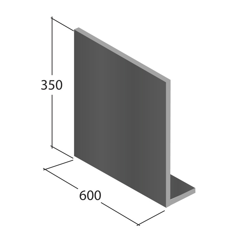 Gable box end, 350 x 600mm