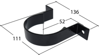 Marley Alutec Tudor circular aluminium downpipe pipe clip TR280 TR380 TR480 Marley Alutec Tudor circular aluminium downpipe pipe clip TR280 TR380 TR480