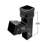 Marley Alutec Traditional square aluminium downpipe branch RSR345H RSR445H