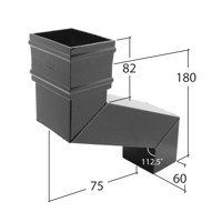 Marley Alutec Traditional square aluminium downpipe fixed offset RSR4903 Marley Alutec Traditional square aluminium downpipe fixed offset RSR4903