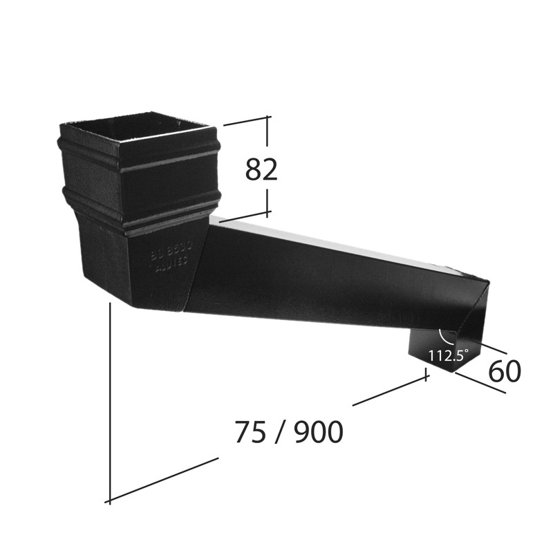 72mm Square Adjustable Eaves Offset 75mm to 900mm