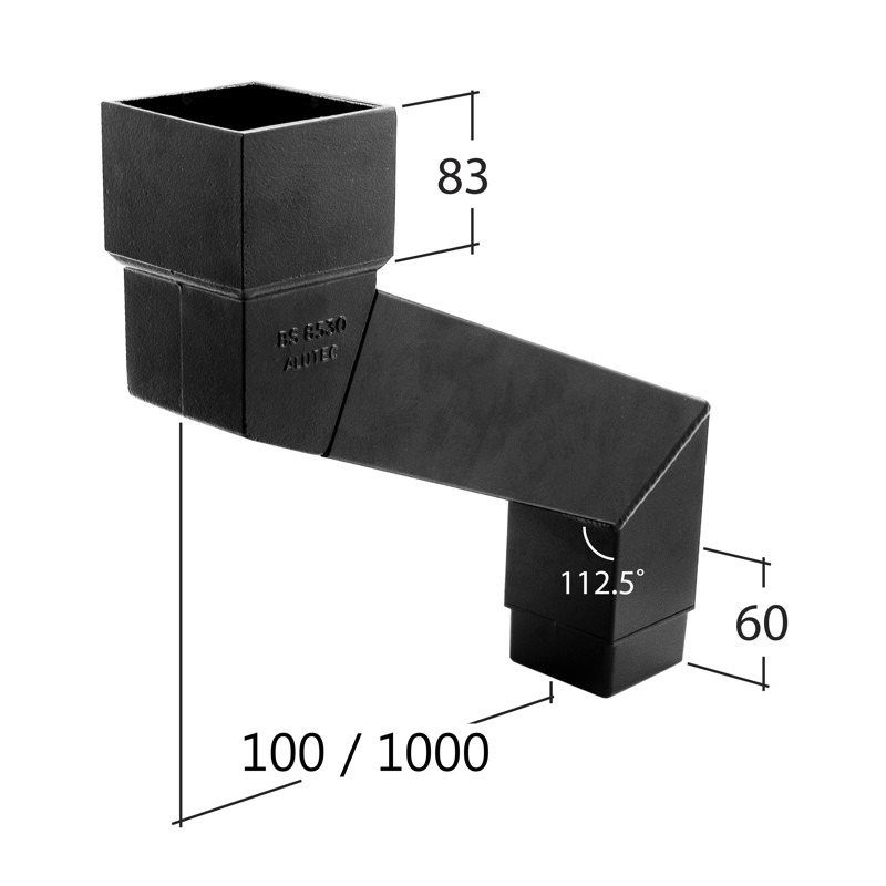 102mm Square Adjustable Eaves Offset adj 75mm to 1000mm