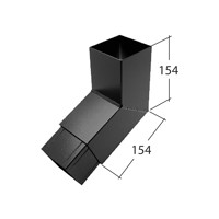 Marley Alutec Vandal Resistant square aluminium downpipe bend RVR432 Marley Alutec Vandal Resistant square aluminium downpipe bend RVR432
