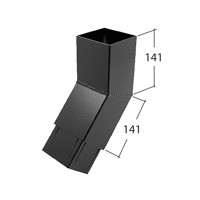 Marley Alutec Vandal Resistant square aluminium downpipe bend RVR435