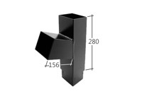 Marley Alutec Vandal Resistant square aluminium downpipe branch RVR342 RVR442 Marley Alutec Vandal Resistant square aluminium downpipe branch RVR342 RVR442