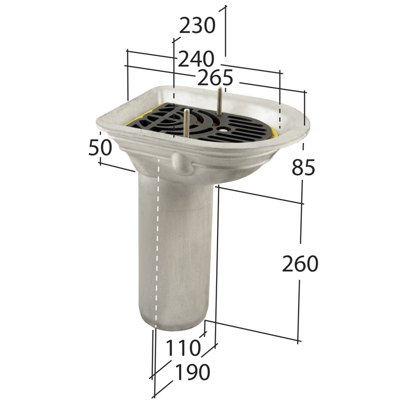 Balcony Outlet 110mm⌀ Pipe Connection