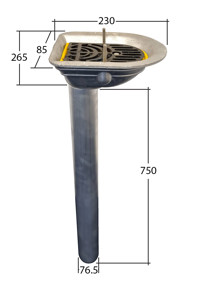 DR360EX Aluminium Balcony Outlets with Extended Spigot 76mm
