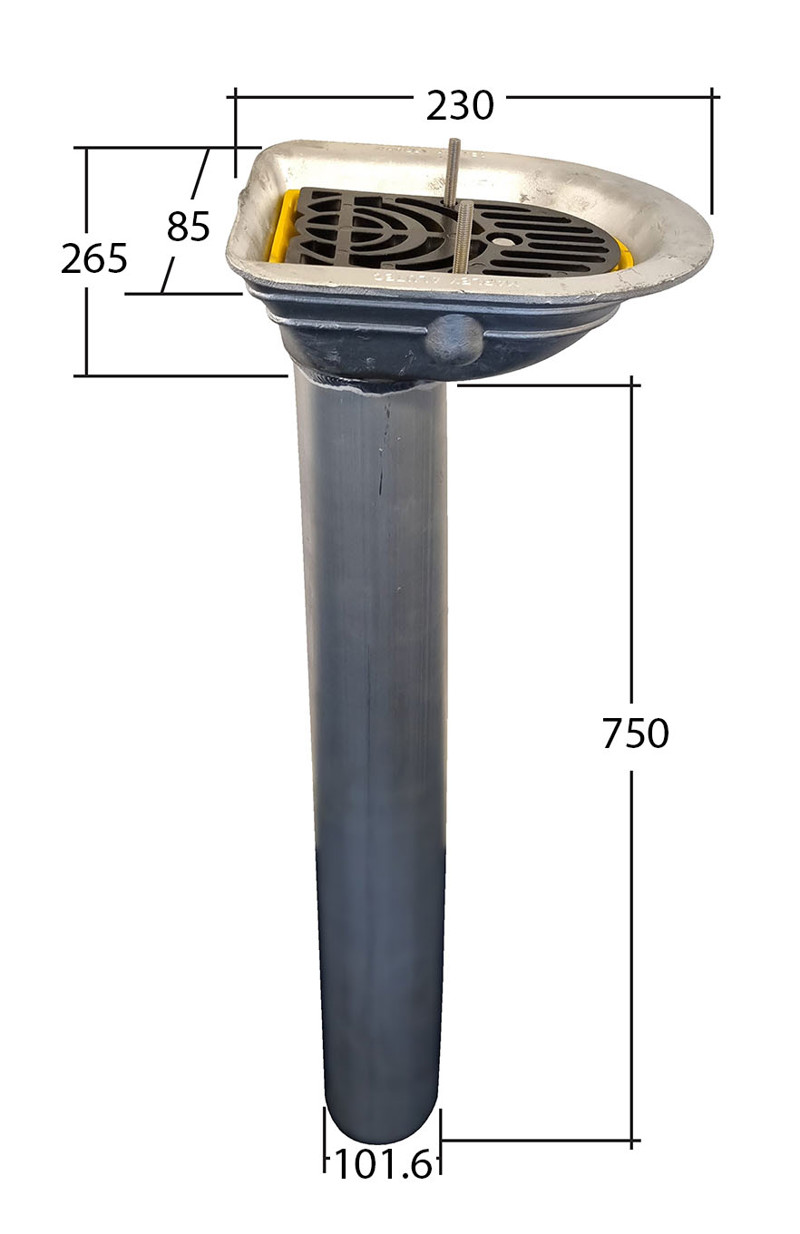 Balcony Outlet 102mm⌀ with Extended Spigot